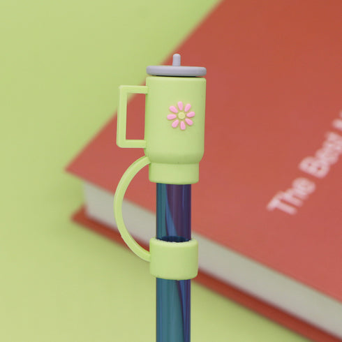 Silicone Straw Covers Cap with Tumbler 10mm Cute Tumbler Straw Toppers for Tumblers, Dust-Proof Drinking Straw Caps for Reusable Straws Tips